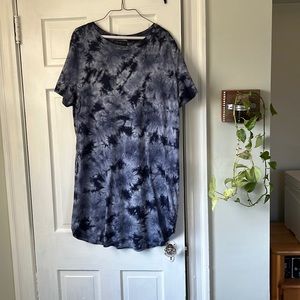 Forever 21 Blue Tie-Dye Shirt Dress Size 2x